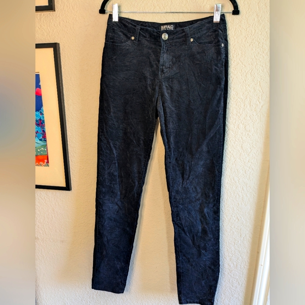 Buffalo David Bitton Marvel Velvet Mid-Rise Velvet Stretch Skinny Pants Size 27